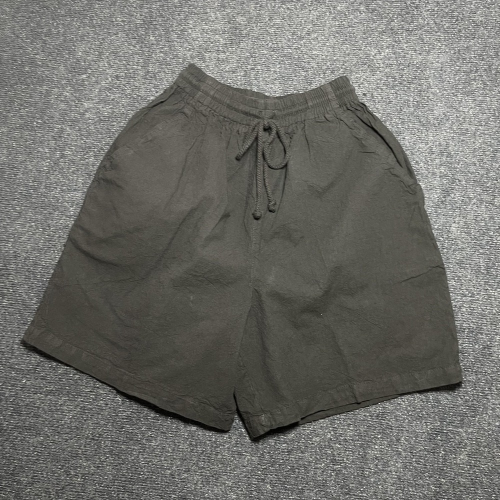 Vintage Erika Classics Shorts Womens Small Black Cotton Drawstring Elastic Waist